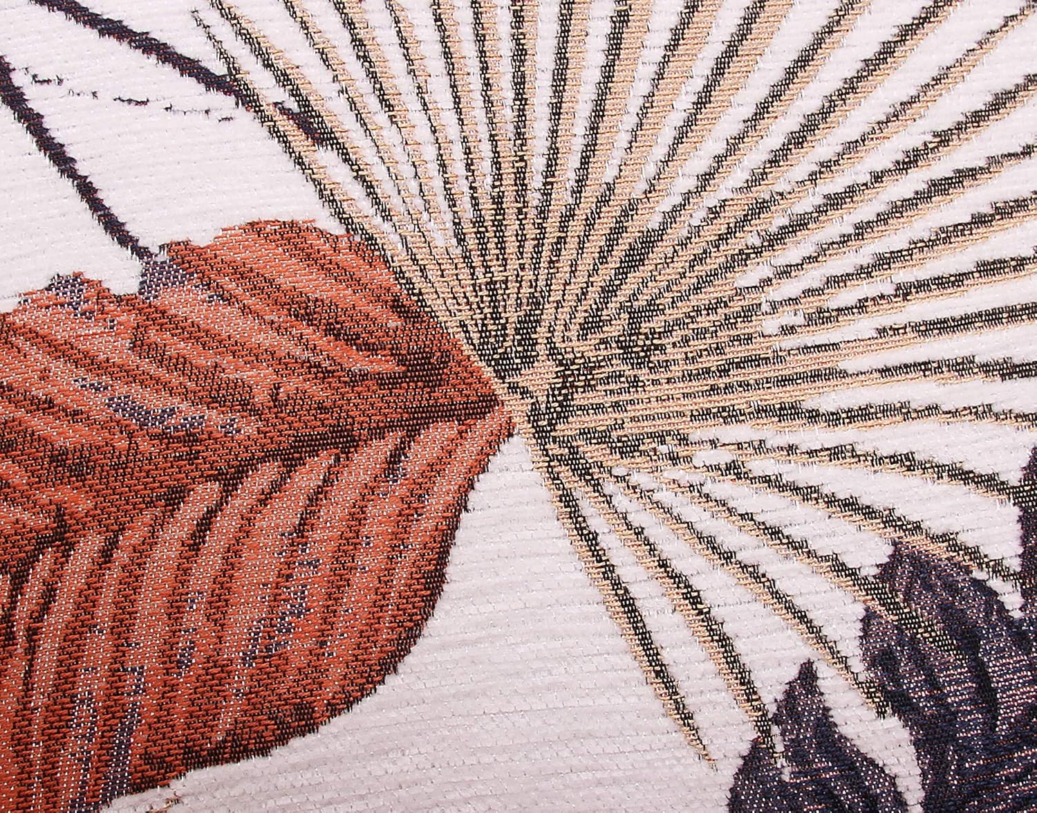 Yeiotsy Decorative Cushion Cover, Tropical Leaf Throw Pillow Cover Jacquard Chenille (Brick Red, 18 x 18 Inches)