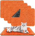 4 Pack Self Warming Cat Bed Indoor Self Heating Dog Cat Pad Washable Thermal Pet Kennel Pad Crate Bed Mat Reflect Body Heat for Outdoor (Orange,16 x 20 Inch)