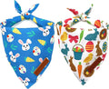 Realeaf Easter Dog Bandanas 2 Pack, Reversible Bunny Carrot and Easter Eggs Pet Scarf for Boy and Girl, Premium Durable Fabric, Holiday Bandana for Small Medium Large and Extra Large Dogs (Small)