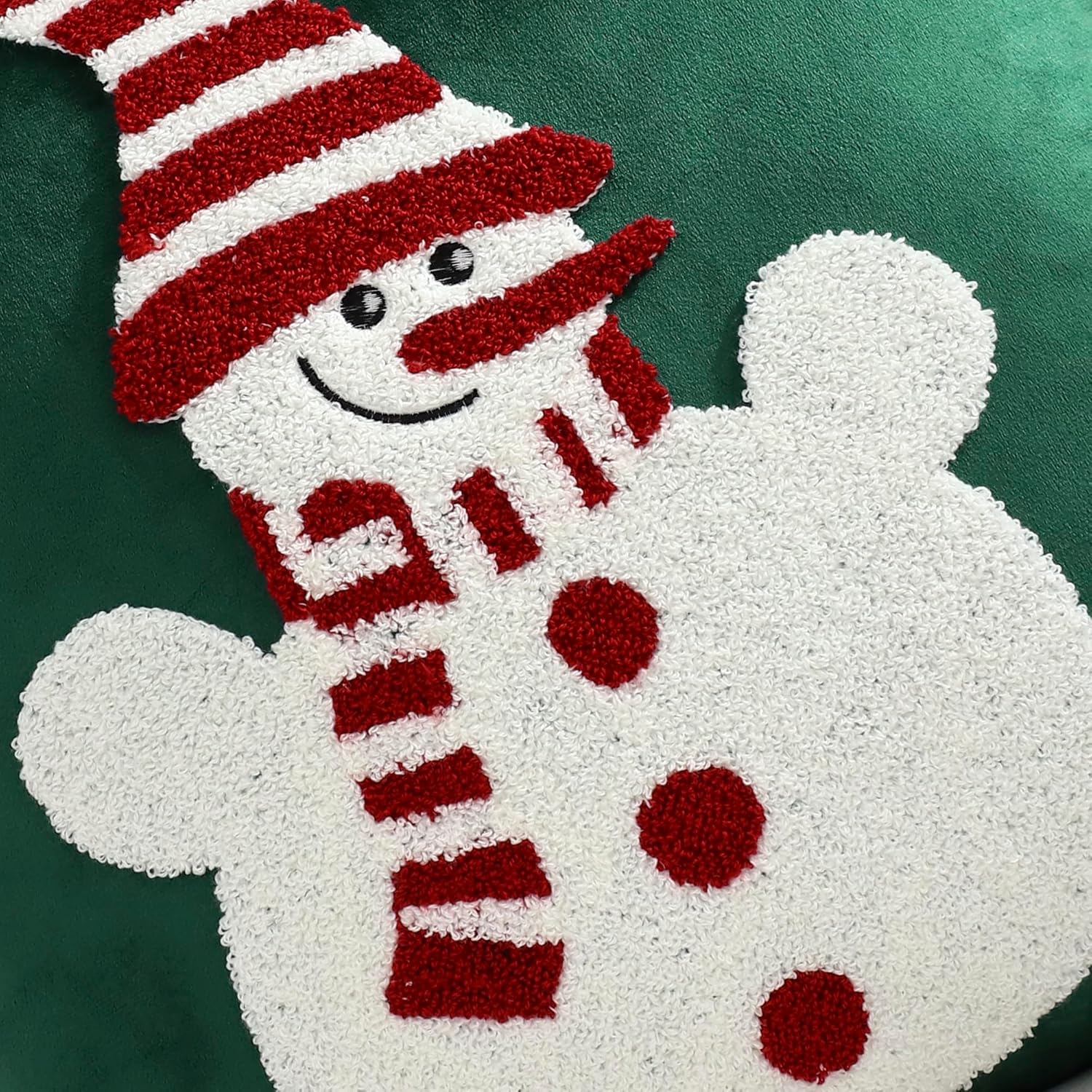 LUOYEHK Christmas Snowman Pillow Covers 18x18 Set of 2 Velvet Green Pillow Cases Winter Holiday Embroidered Cushion Covers for Couch Sofa Bed