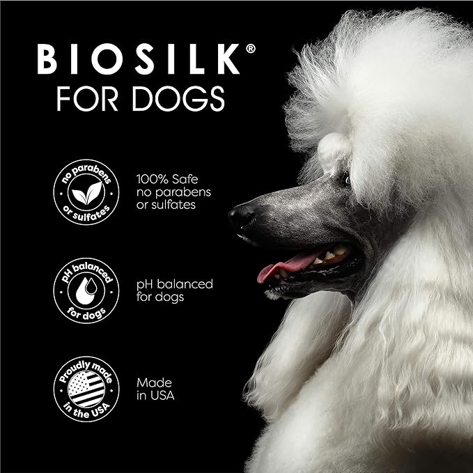 BioSilk for Dogs Silk Therapy Conditioner with Natural Coconut Oil | Coconut Oil Dog Conditioner from BioSilk for Dogs | Pet Conditioner for Dogs, 12 Ounces,Beige