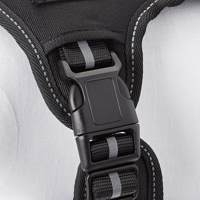 Amazon Basics No Pull Dog Harness, Adjustable Front Clip, Tactical Vest, Large, Black