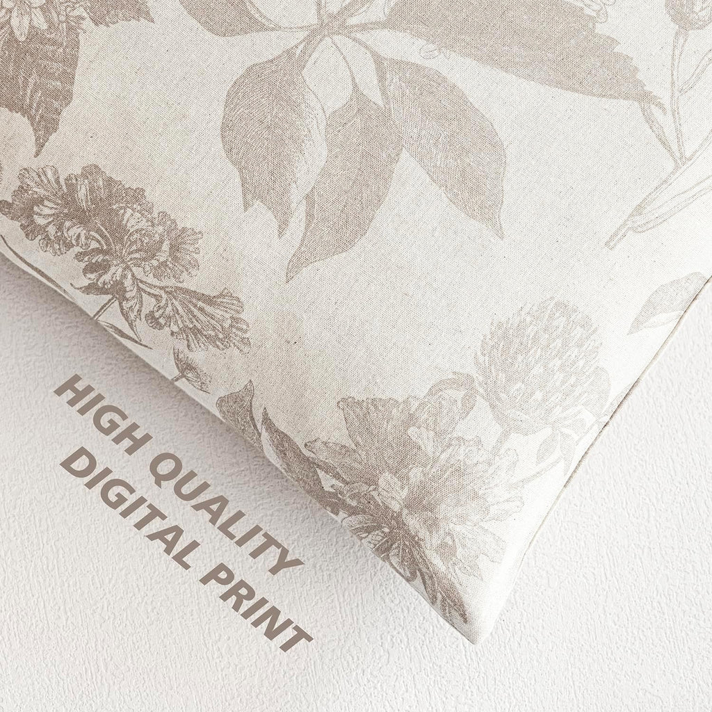 Foindtower Set of 2 Linen Floral Vintage Throw Pillow Covers Neutral Accent Decorative Cushion Covers Farmhouse Boho Home Decor for Sofa Chair Couch Bedroom Living Room,20×20 Inch,Tan Beige