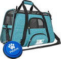 PetAmi Airline Approved Pet Carrier for Cat, Soft Sided Dog Carrier for Small Dog, Cat Travel Supplies Accessories Indoor Cat, Ventilated Pet Carrying Bag Medium Large Kitten Puppy, Small Heather Blue