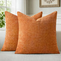 a moment Fall Orange Chenille Throw Pillow Covers 16x16 Inch Pack of 2 Modern Decorative Throw Pillow Covers Farmhouse Cross Covers Home Decor for Sofa Bedroom Living Room