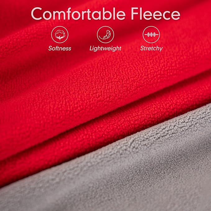 cyeollo 2 Pack Dog Fleece Sweater Stretchy Sweatshirt Vest with Reflective Stripe Pullover Jacket Lightweight Pet Dog Clothes for Small Dogs Grey & Red