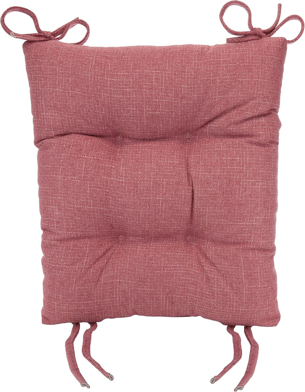 Klear Vu Omega Non-Slip Rocking Chair Cushion Set, Assembled in USA, Thick Padding & Tufted Design, Includes Seat Pad & Back Pillow with Ties, 17x17 Inches, 2-Piece Set, Dusty Rose