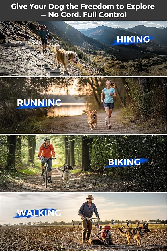 Wireless Dog Fence T800Pro, Zero Delay Response Electric Fence for Dogs, Perimeter Pet Collar with Training & Bark Control, Safety-Lock, HD Display Transmitter Rechargeable Waterproof Portable