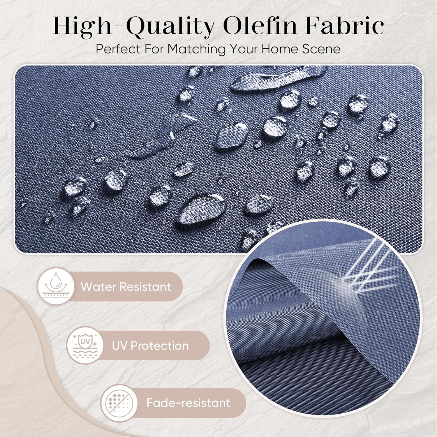 Luxury Outdoor Seat Cushion Set-22 x 24 x 6 Inch Outdoor Chair Cushions with Water Resistant & Removable Cover Outdoor Cushions for Patio Furniture Chair Sofa Couch