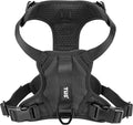 TUG Dog Harness with 2 Leash Connection Points | Adjustable, Padded, Lightweight | Handle on Back | No-Pull Front Clip (Small, Black)