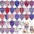 30 Pcs Dog Bandanas Bulk American Flag Pet Scarf Holiday Puppy Bandanas Washable Adjustable Patriotic Dog Bandana for Sport Event Parade Labor Day Patriot Day Small Medium Large Pet Grooming