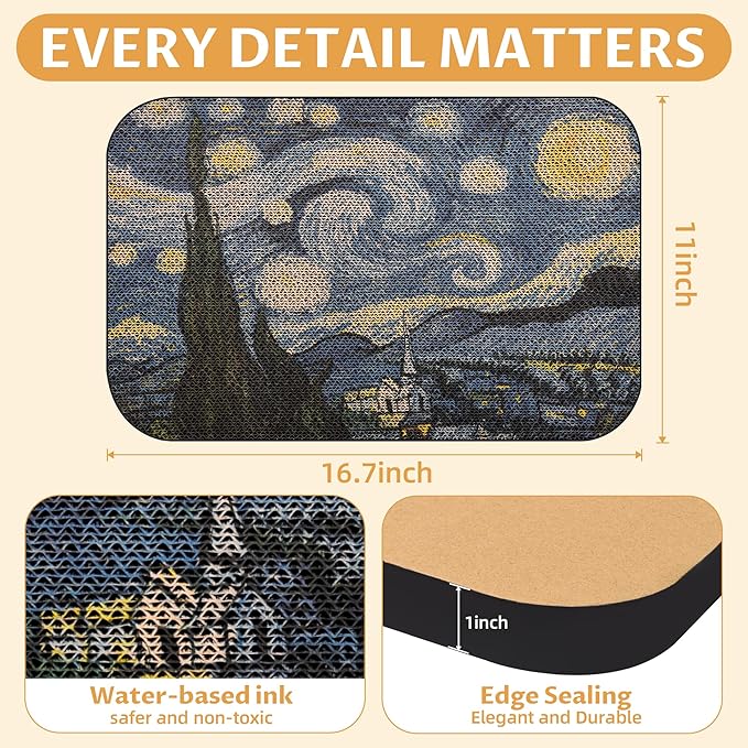 2 Packs Art Cat Wall-Mountable Scratching Board 16.7x11x1 Inch Cat Wall Scratch Pad and Scratcher for Indoor Cats Furniture Protector (Series1)