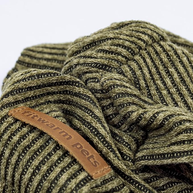 Fitwarm Mock Neck Knited Dog Pajamas, Warm Winter Clothes for Small Dogs Boy Girl, Pet Apparel, Olive Green, Large