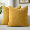 a moment Fall Mustard Yellow Chenille Throw Pillow Covers 22x22 Inch Pack of 2 Modern Decorative Throw Pillow Covers Farmhouse Cross Covers Home Decor for Sofa Bedroom Living Room