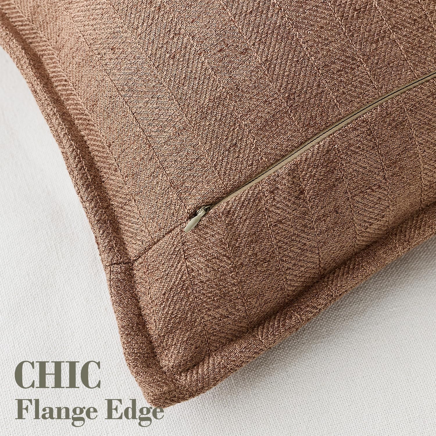 12x20 Linen Pillow Covers Brown Pack of 2 Farmhouse Boho Neutral Accents Striped Textured Rectangular Lumbar Decorative Throw Pillow Cases for Living Room Couch Bed Home Decor