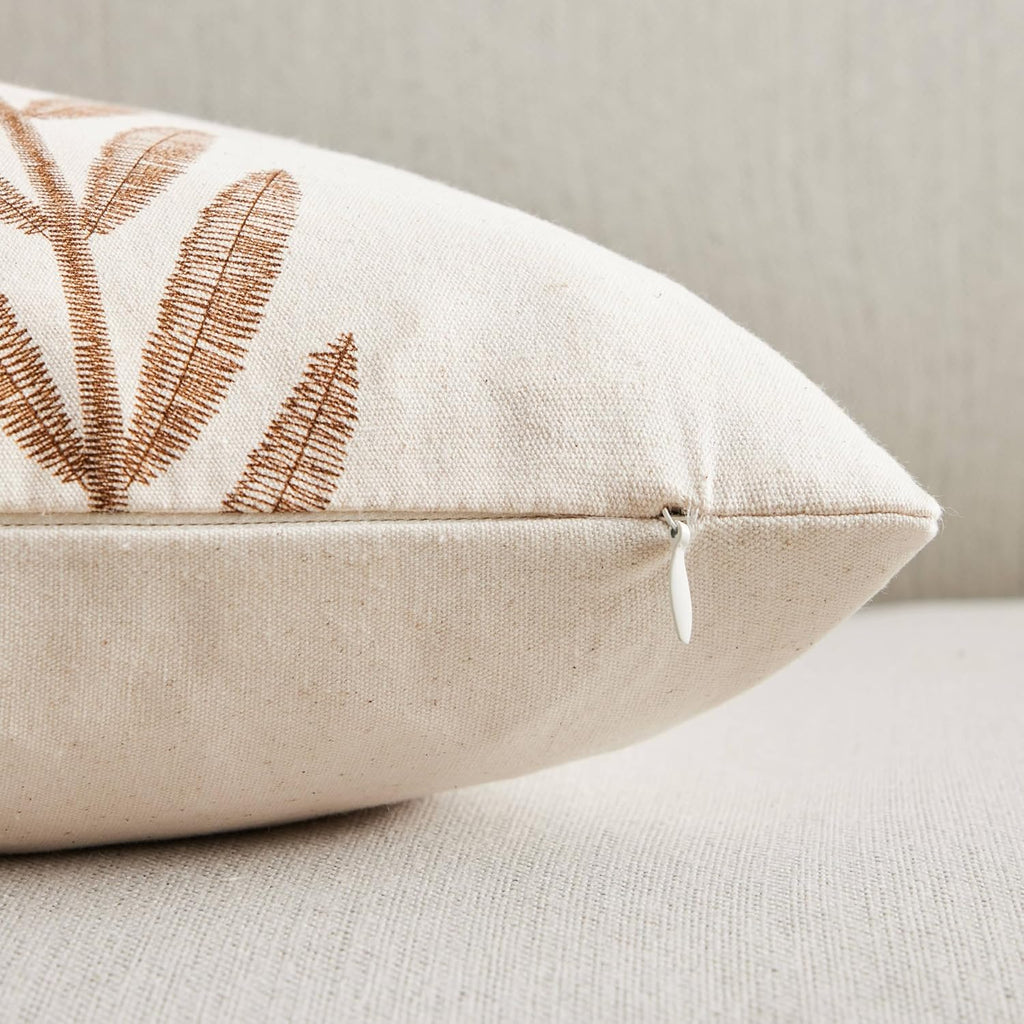 100% Cotton Farmhouse Leaves Throw Pillow Covers Set of 2, 22x22 Inch Caramel Pastoral Decorative Print Cushion Covers for Sofa Bed Living Room Home Decor