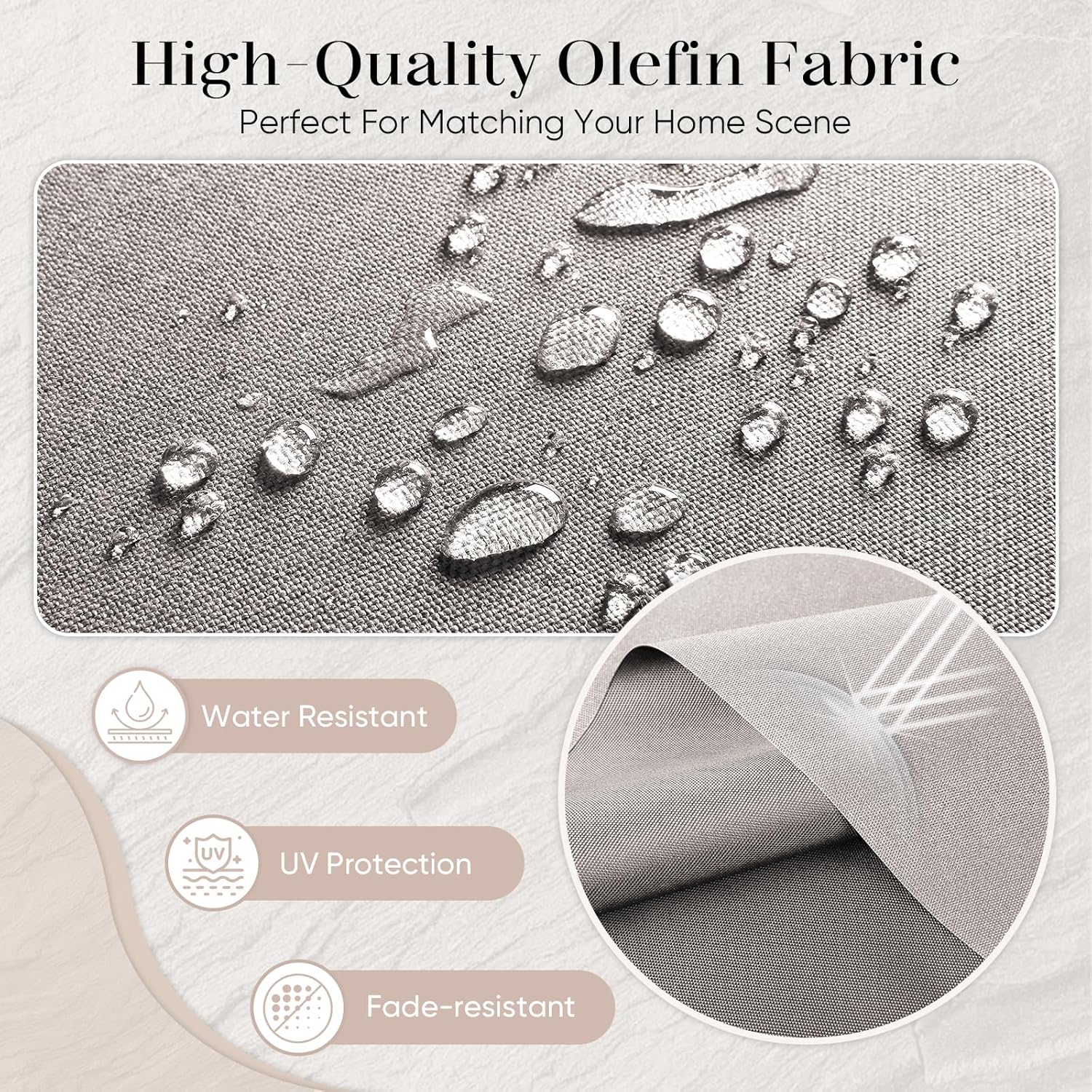 Luxury Outdoor Seat Cushion Set-22 x 24 x 6 Inch Outdoor Chair Cushions with Water Resistant & Removable Cover Outdoor Cushions for Patio Furniture Chair Sofa Couch