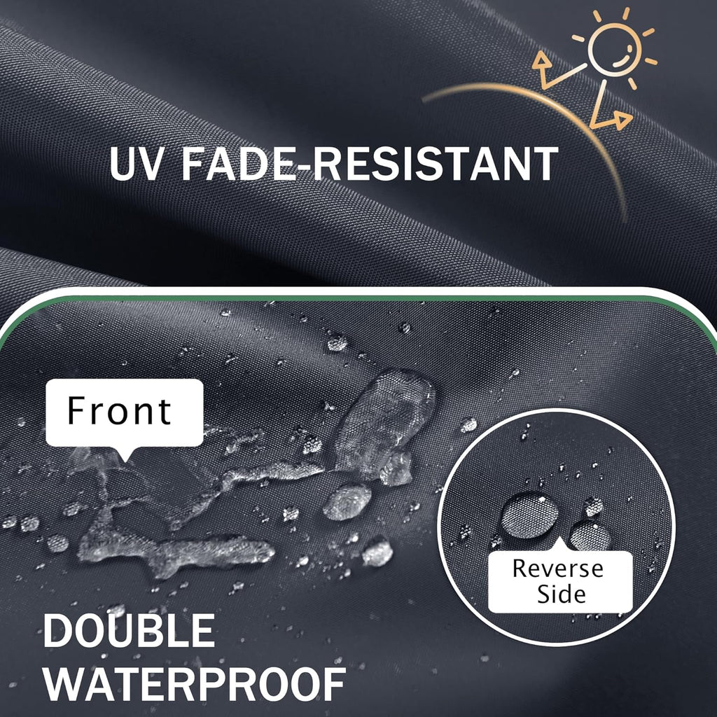 Outdoor Chair Cushions Set of 4: Waterproof & Fade Resistant Deep Seat Cushion for Patio Furniture - 24 x 24 Inch Chair Pads with Ties and Hidden Zipper - Patio Chair Cushion Replacement, Dark Grey