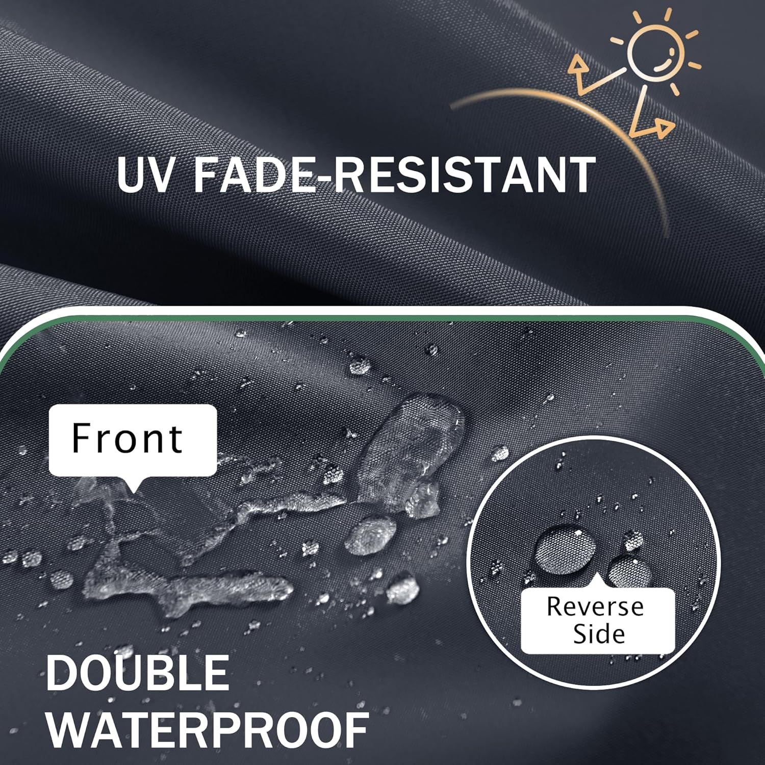 Outdoor Chair Cushions Set of 4: Waterproof & Fade Resistant Deep Seat Cushion for Patio Furniture - 24 x 24 Inch Chair Pads with Ties and Hidden Zipper - Patio Chair Cushion Replacement, Dark Grey