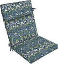 ARDEN Outdoor Chair Cushion, 21 x 20, Rain-Proof, Fade Resistant Sapphire Aurora Blue Damask