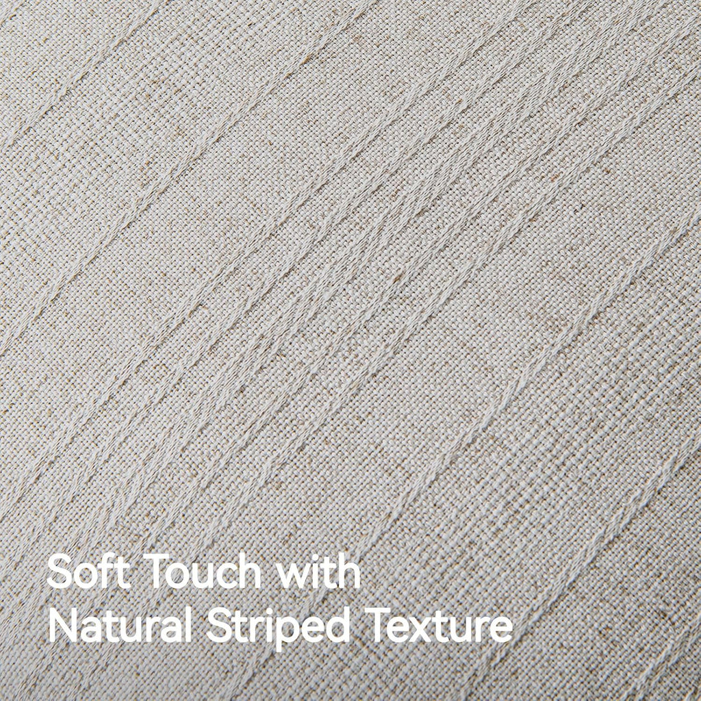 a moment Linen Pillow Covers Set of 2,Boho Farmhouse Throw Pillowcases Neutral Textured Decorative Covers for Couch Sofa Bed, Soft Linen Blend Accent Case Cushion Home Decor 20"x20" Beige Grey