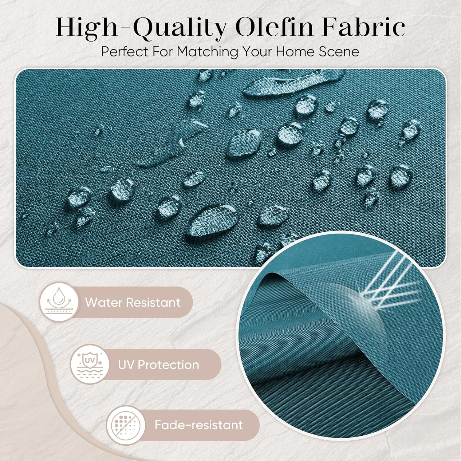 Luxury Outdoor Seat Cushion Set-24 x 24 x 6 Inch Outdoor Chair Cushions Set of 2 with Water Resistant & Removable Cover Outdoor Cushions for Patio Furniture Chair Sofa Couch