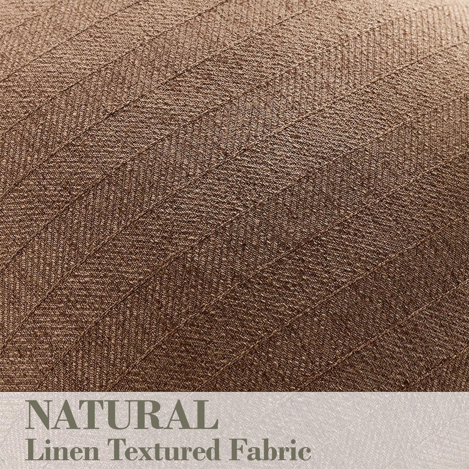 16x16 Linen Pillow Covers Brown Pack of 2 Farmhouse Boho Neutral Accents Striped Textured Square Decorative Throw Pillow Cases for Living Room Couch Bed Home Decor