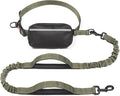 iYoShop Hands Free Dog Leash with Zipper Pouch, Dual Padded Handles and Durable Bungee for Walking, Jogging and Running Your Dog (Military Green, 8-25 lbs, Medium)