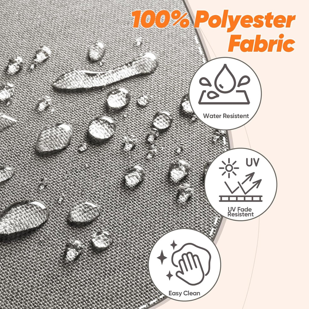 Rilyson Patio Cushions for Outdoor Furniture - 22×24 Inches High Back and Deep Seating Outdoor Cushion for Patio Chairs Sofa Couch Loveseat Water Resistant(Grey/2 Set/Smile)