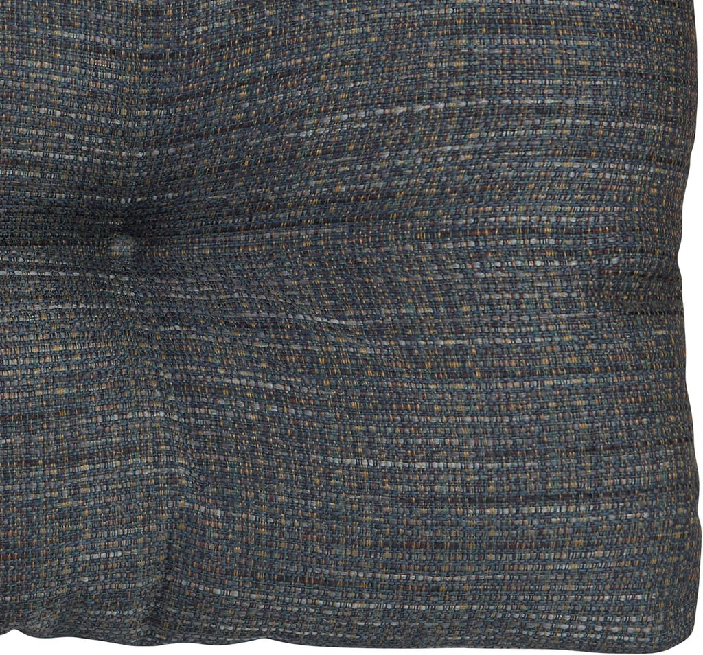 Klear Vu Omega Non-Slip Rocking Chair Cushion Set, Assembled in USA, Thick Padding & Tufted Design, Includes Seat Pad & Back Pillow with Ties, 17x17 Inches, 2-Piece Set, Denim