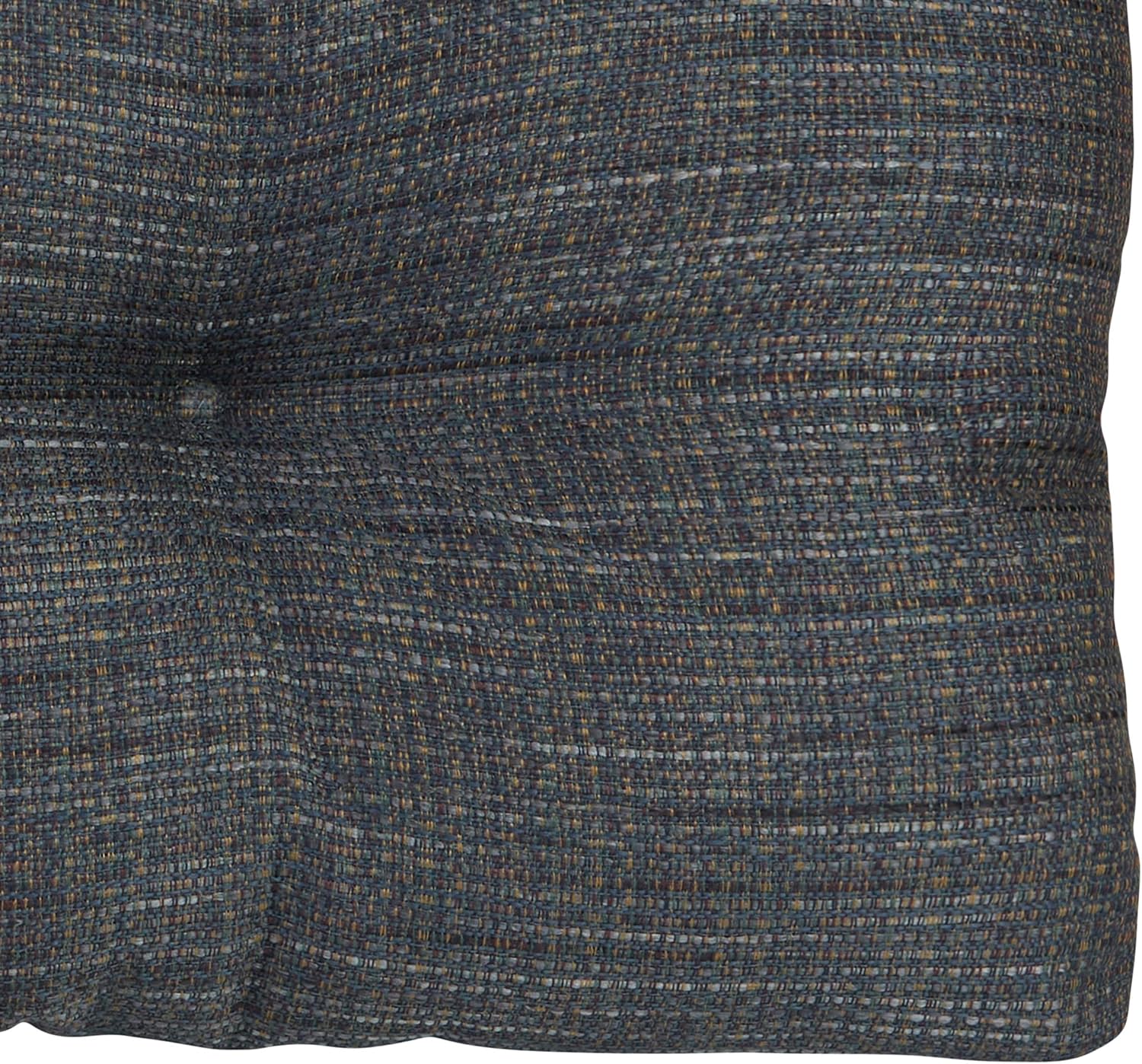 Klear Vu Omega Non-Slip Rocking Chair Cushion Set, Assembled in USA, Thick Padding & Tufted Design, Includes Seat Pad & Back Pillow with Ties, 17x17 Inches, 2-Piece Set, Denim