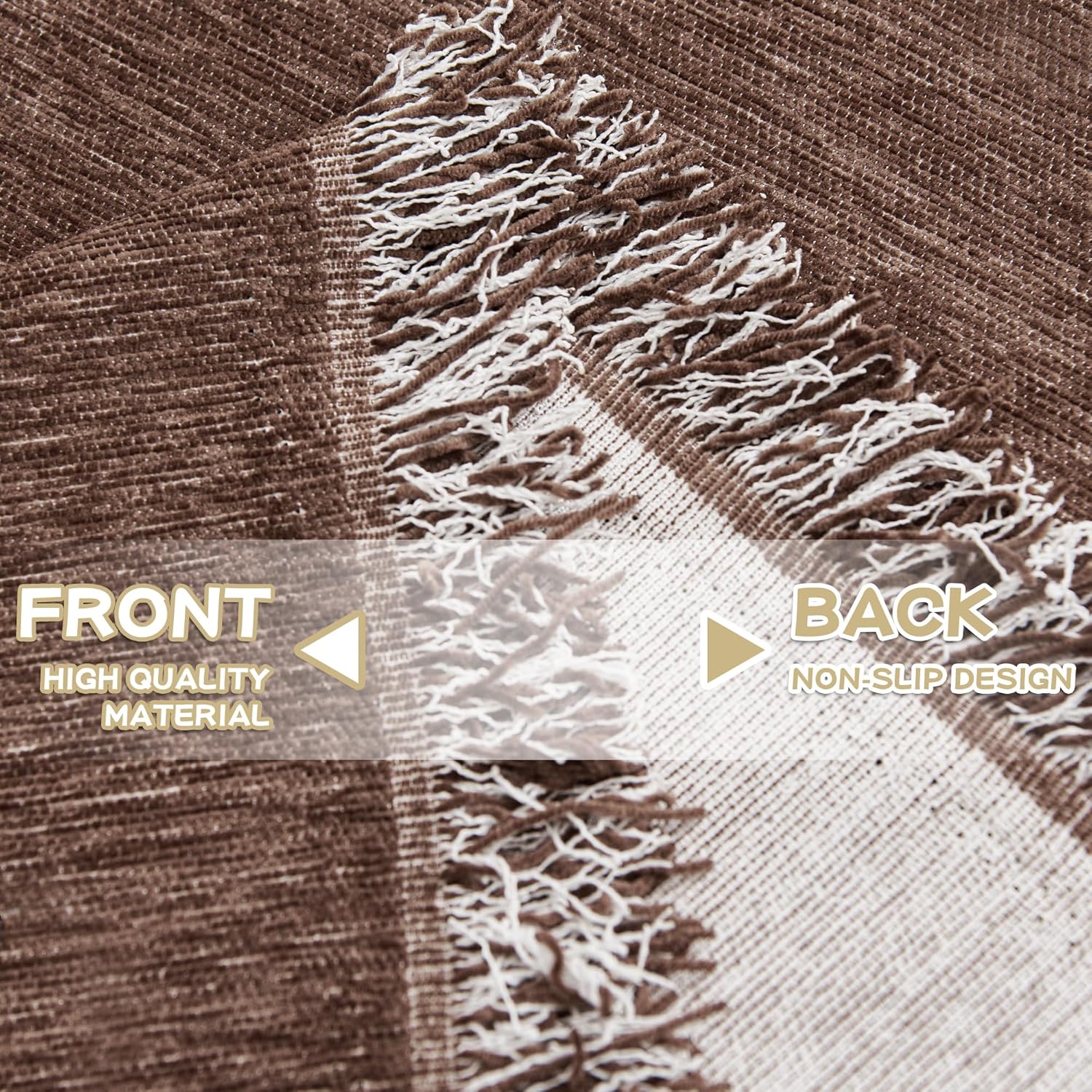 MYSKY HOME Chair Couch Covers Sectional Couch Covers for Pet Sofa Covers Non Slip Soft Couch Sofa Cover, Washable Furniture Protector Sofa Slipcover with Tassel Sofa Throws, 71"x91", Chocolate