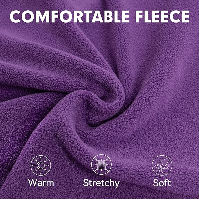 cyeollo Fleece Dog Sweater, Turtleneck Dog Sweatshirt Stretchy Pullover Fleece Vest Warm Winter Fall Clothes for Small Dogs Boy Girl Pet Apparel, Purple M