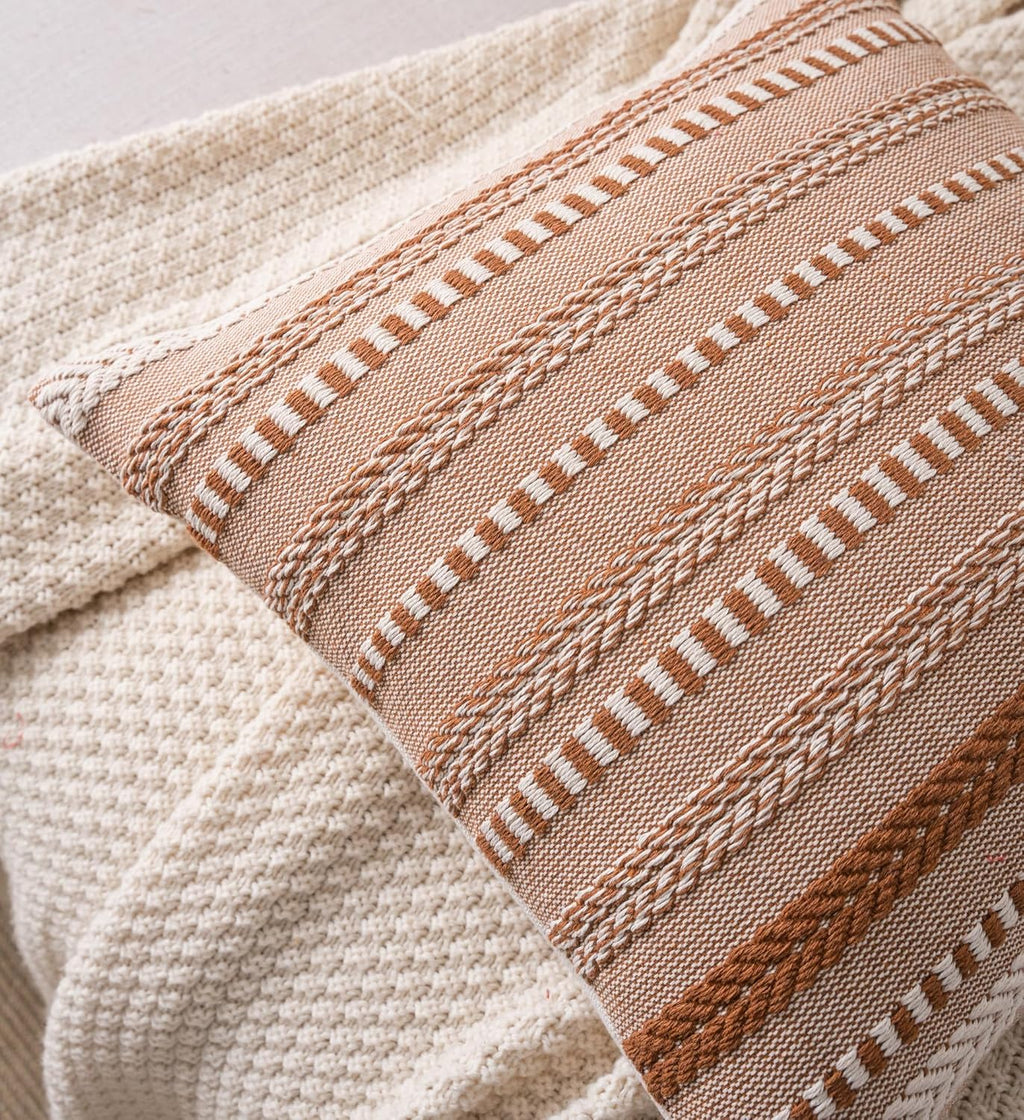 Boho Lumbar Pillow Covers 14x36 Long, Farmhouse Decorative Couch Pillow Cases, Brown Accent Pillows of Bed, Sofa Bedroom Living Room Home Decor Cushion Cover, Pack of 1