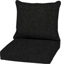 Arden Outdoor Deep Seat Cushion Set, 22 in x 24 in, Weather-Proof, Rain-Proof, Fade Resistant Patio Cushion Black Leala