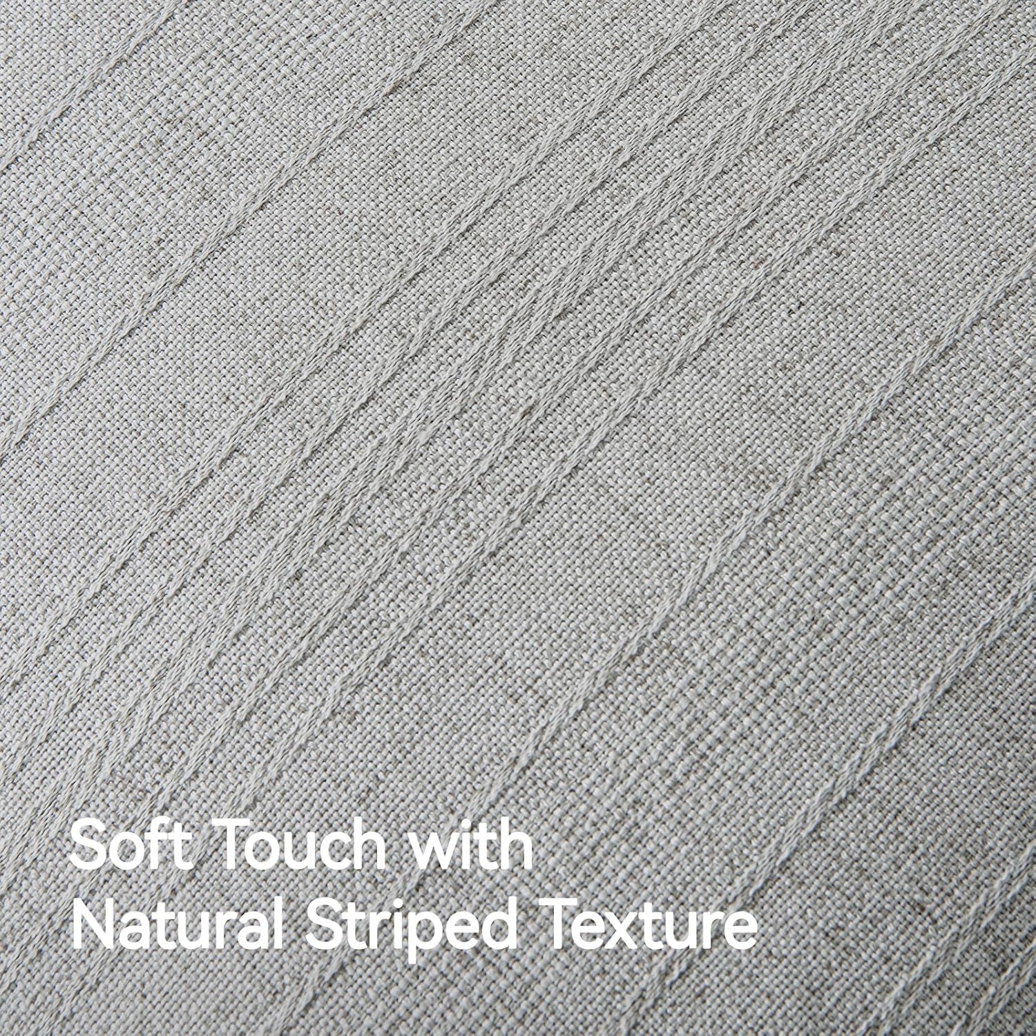 a moment Linen Pillow Covers Set of 2,Boho Farmhouse Throw Pillowcases Neutral Textured Decorative Covers for Couch Sofa Bed, Soft Linen Blend Accent Case Cushion Home Decor 18"x18"Light Grey