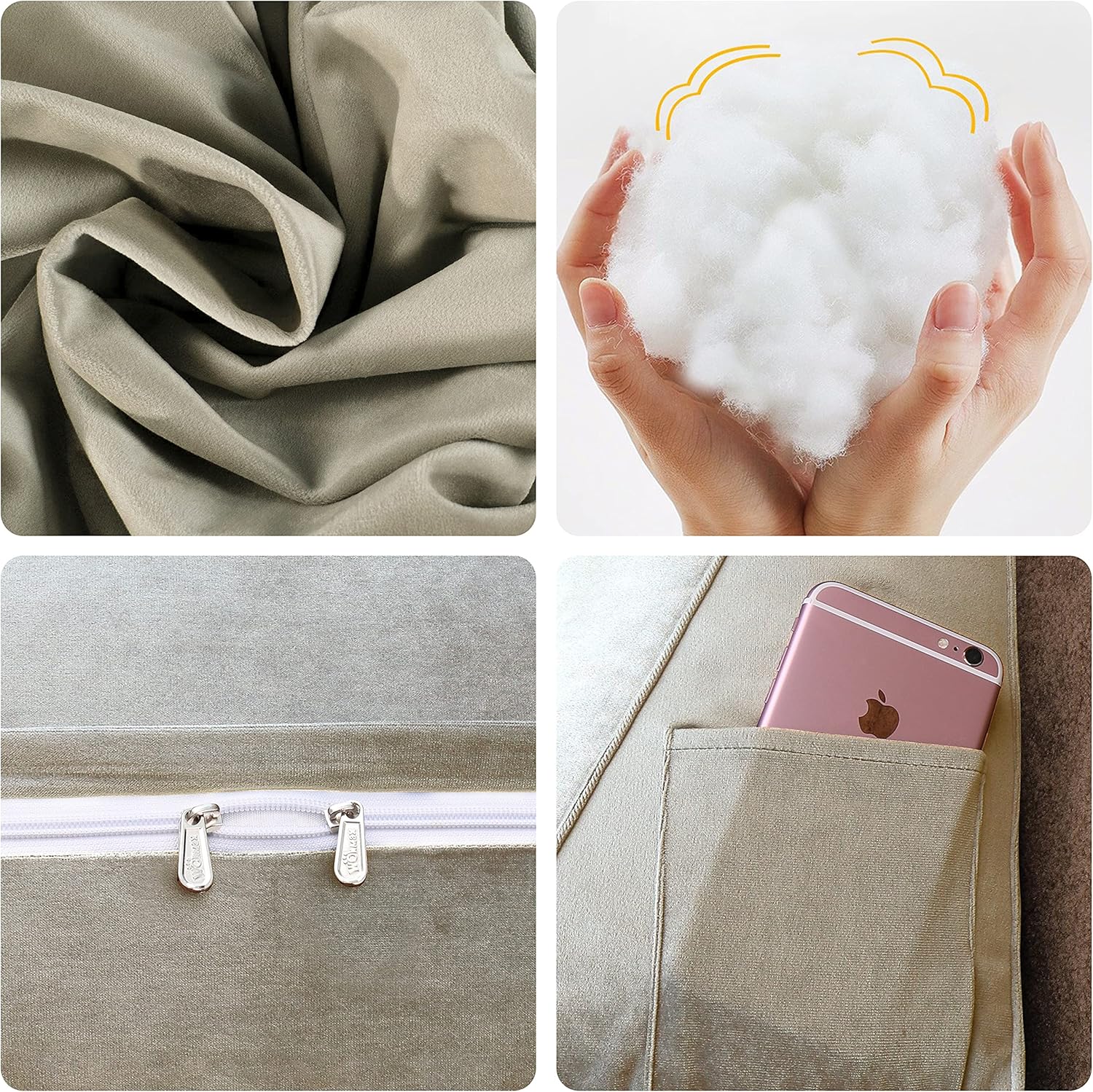 Wedge Headboard Pillow Dorm Room Reading Pillow Back Support for Sitting Up in Bed Bolster Lumbar Cushion Body Positioning Bedrest Velvet 39in Light Tan Twin