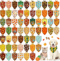 60 Pcs Fall Thanksgiving Dog Bandanas Bulk Adjustable Dog Scarves Pumpkin Turkey Puppy Bandanas Autumn Pet Neckerchief Washable Holiday Bandana for Small Medium Large Dog Pet Grooming Accessories