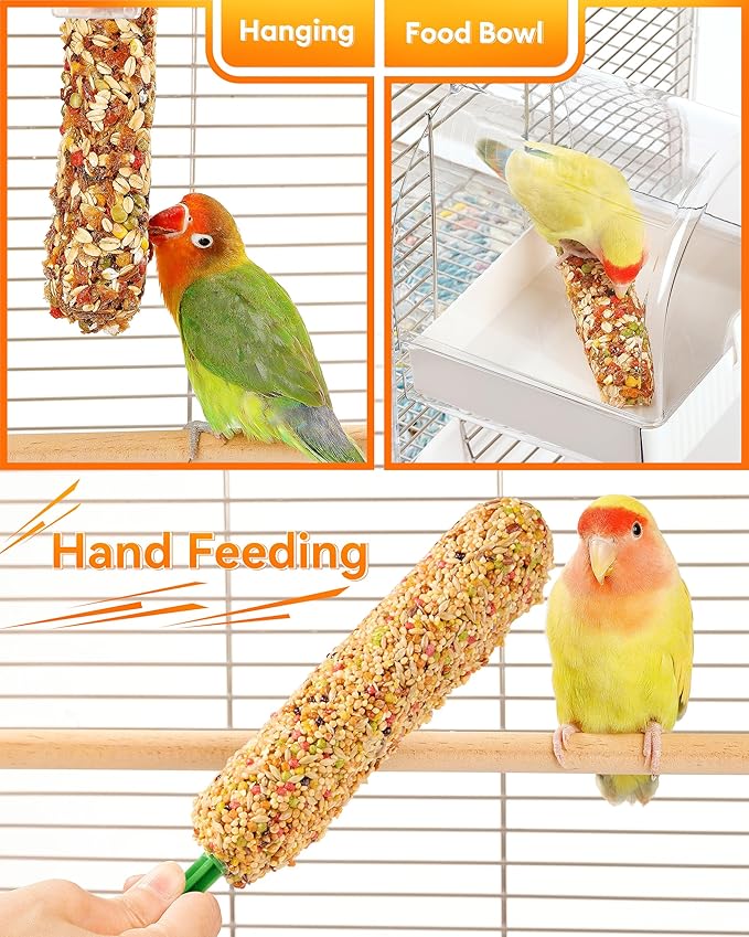 BUCATSTATE Parakeet Treats Honey Treat Sticks 3 Packs, Natural Bird Treats All Grains Flavor Cockatiel Treats, Pet Bird Treat Toy for Parrot Conure Budgie Lovebird