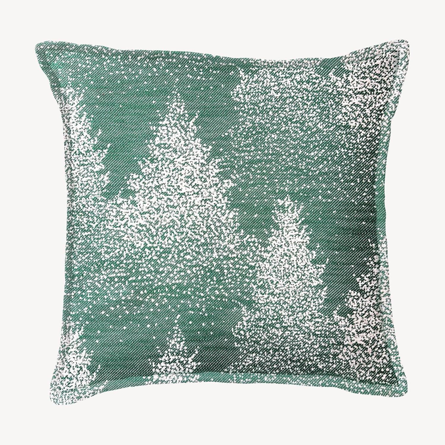 SanVia Moss & Snow Premium Cotton Throw Pillow Covers, 20 x 20 Inches, Green Handwoven Couch Pillow Covers, Luxury Holiday Theme Home Décor Cushion Cover, Insert Not Included
