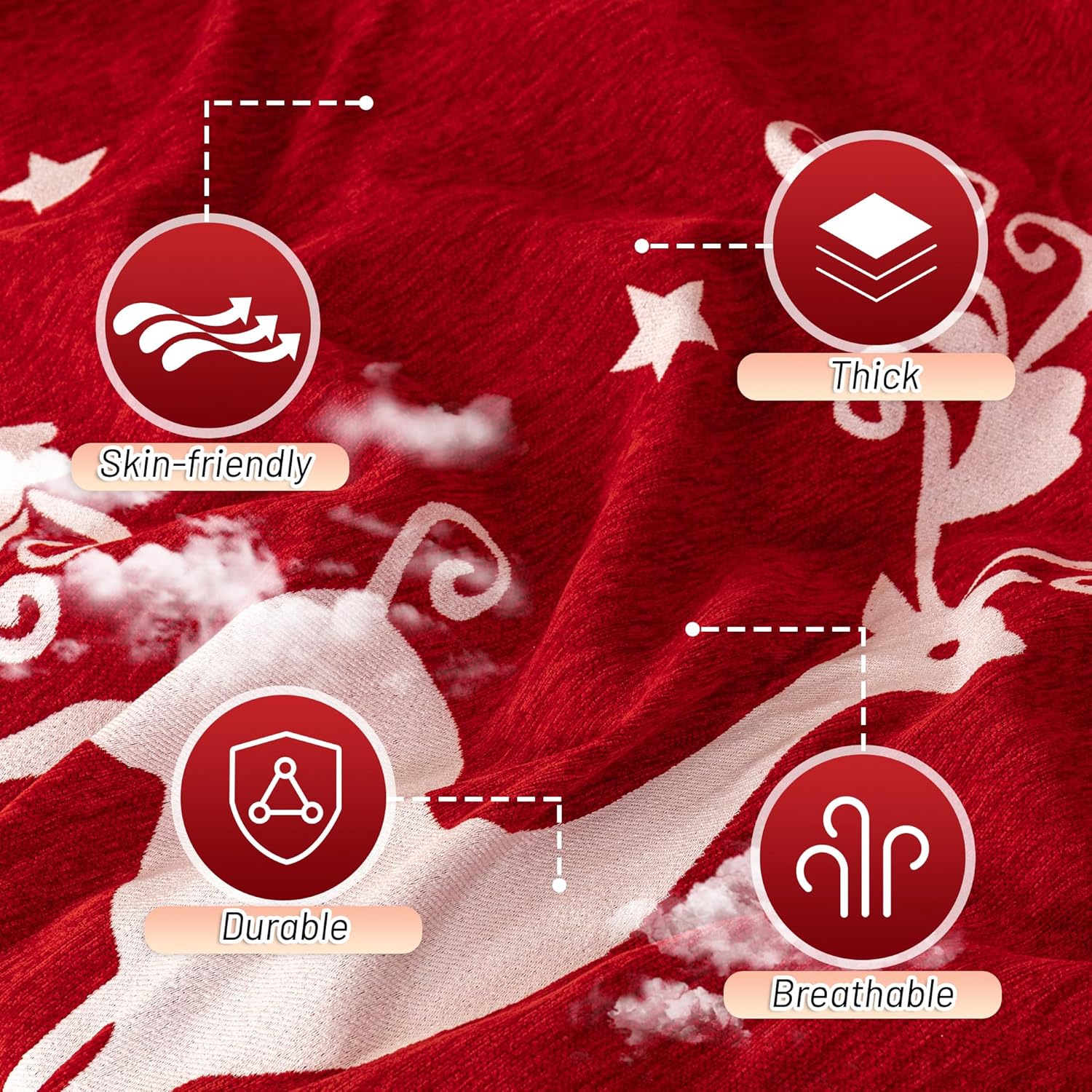 MYSKY HOME Christmas Couch Cover for Sofa Couch Covers for Pets, Non Slip Dogs Furniture Protector with Tassels for Living Room Non Slip Washable Furniture Protector Cover for Pet, Cat, 71"x118", Red