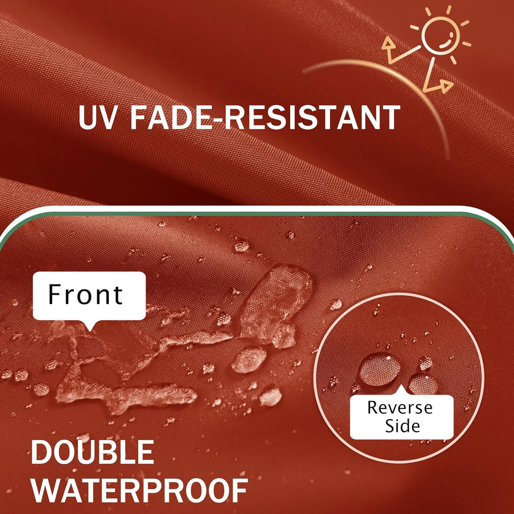 Outdoor Chair Cushions Set of 2: Waterproof & Fade Resistant Deep Seat Cushion for Patio Furniture - 24 x 24 x 3 Inch Chair Pads with Ties and Hidden Zipper - Patio Chair Cushion Replacement, Rust