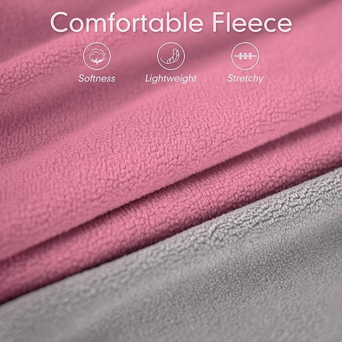 cyeollo 2 Pack Dog Sweater Stretchy Fleece Sweatshirt Clothes Winter Reflective Dog Jacket Pet Sweaters for Medium Large Dogs Girl, Pink & Grey XXL