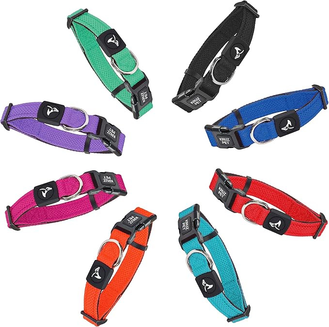 Kruz Dog Collar for Large Dogs (Width- 1.5", Neck - 20.5"-31.5") Adjustable Pet Neck Band with Comfortable Soft Padding, Lifetime Durability, Heavy-Duty O-Ring (Mint Green, X-Large)