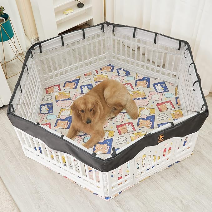 PJYuCien Washable Dog Playpen Mat, Hexagonal 36" Wide, Leak-Proof Reusable Puppy Pee Pads, Non-Slip Pee Mat for Whelping Pads, Potty Training, Puppy Playpen (Note: Mat Only, Playpen Not Included)