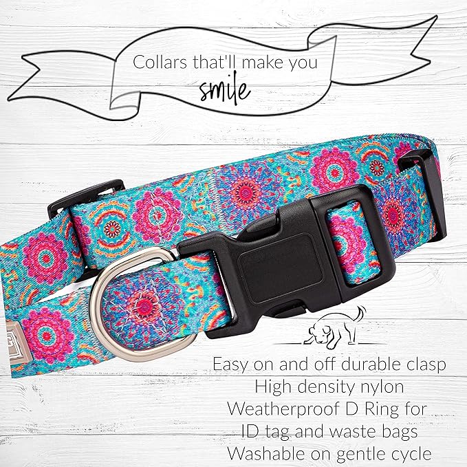 Lucky Love Dog - Adjustable Dog Collar with Easy Click Buckle for Small to Large Ones, Durable, & Comfortable for Male & Female Dogs, Pet Collar for Puppies & Adult Dogs - Clara, Large