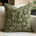 Alerfa Green Floral Throw Pillow Cover 20 x 20 Inch Sqaure Luxury Decorative Pillow Cover for Couch Living Room Bedroom
