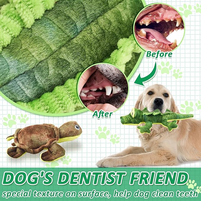 Stuffed Animal Dog Toys, 5 Pack Tough Squeaky Dog Toys, Plush Toys Assortment, Great Value Pet Toys Bundle, Woodland Series Chew Toys for Large Medium and Small Dogs Puppy Pet Toys