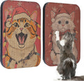 2 Packs Art Cat Wall-Mountable Scratching Board 16.7x11x1 Inch Cat Wall Scratch Pad and Scratcher for Indoor Cats Furniture Protector (Christmas)