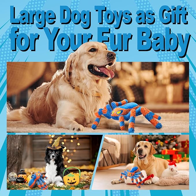 LEGEND SANDY Upgraded Large Dog Toys to Keep Them Busy, Squeaky Dog Toy, Tug of War Interactive Dog Toy for Small, Medium and Large Dogs